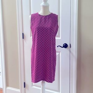 Hot pink and black shift dress